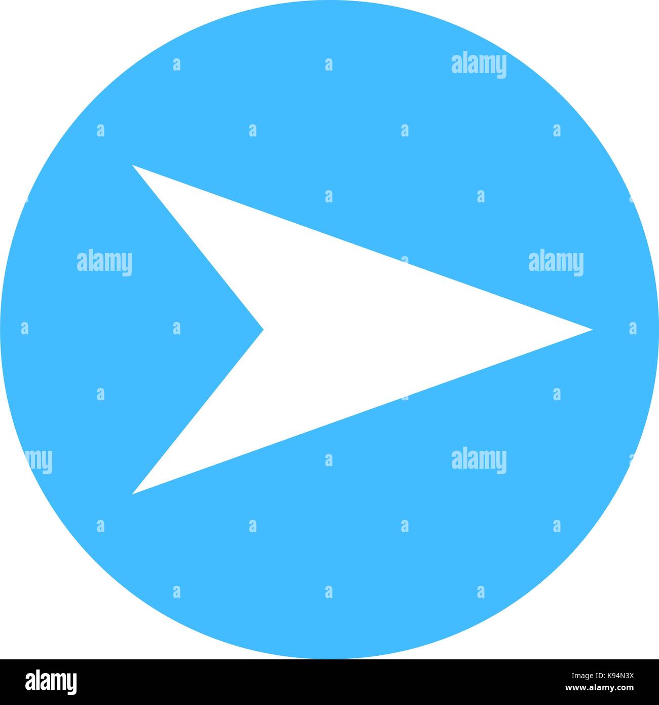Arrow sign direction icon circle button in circular shape. Quick and ...