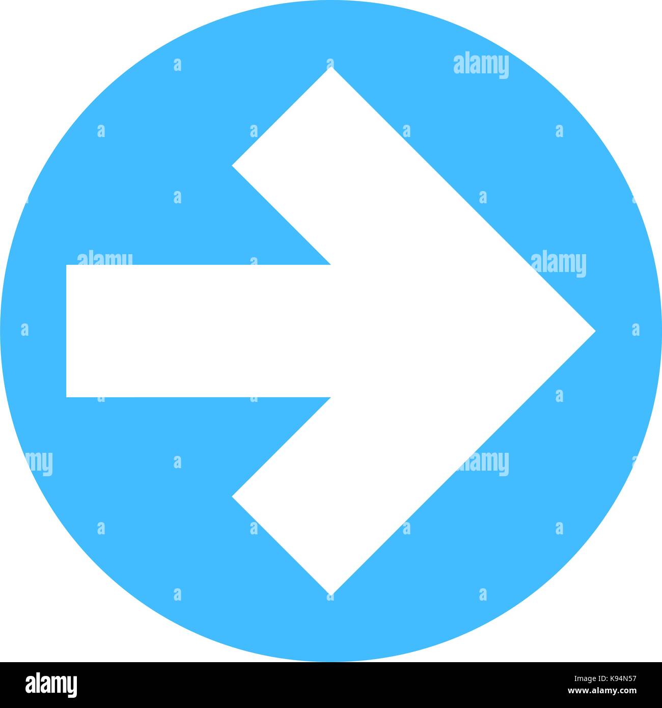 Arrow sign direction icon circle button in circular shape. Quick and ...