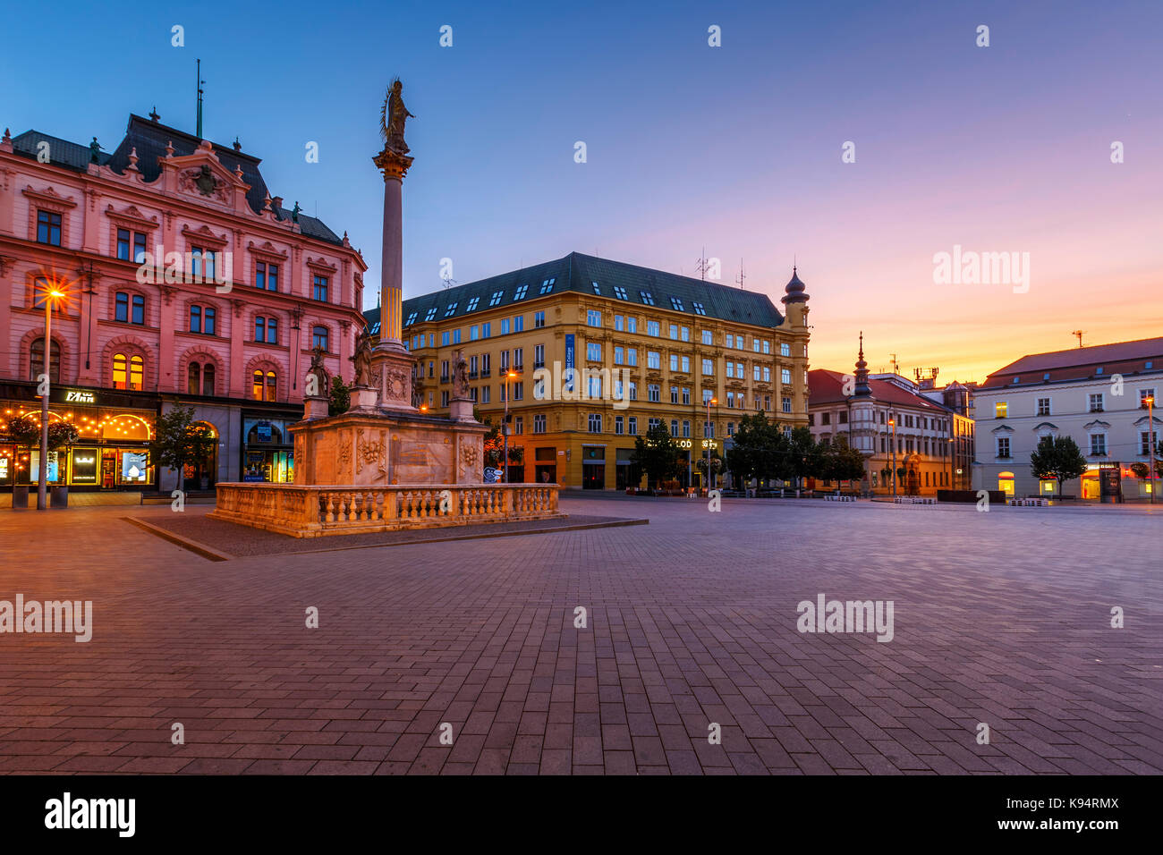 Square in the old town of Brno, Czech Republic. Stock Photo