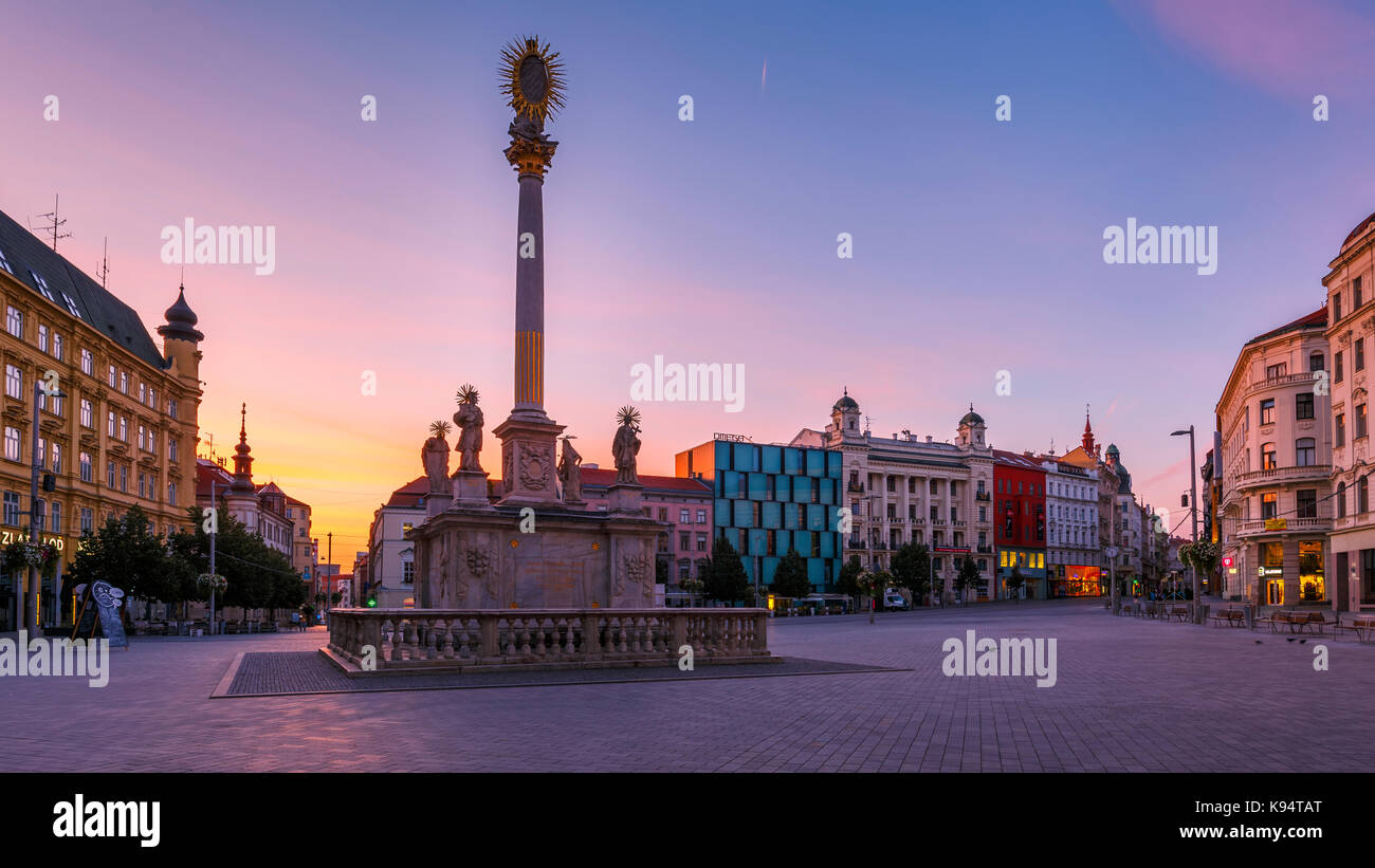 Square in the old town of Brno, Czech Republic. Stock Photo