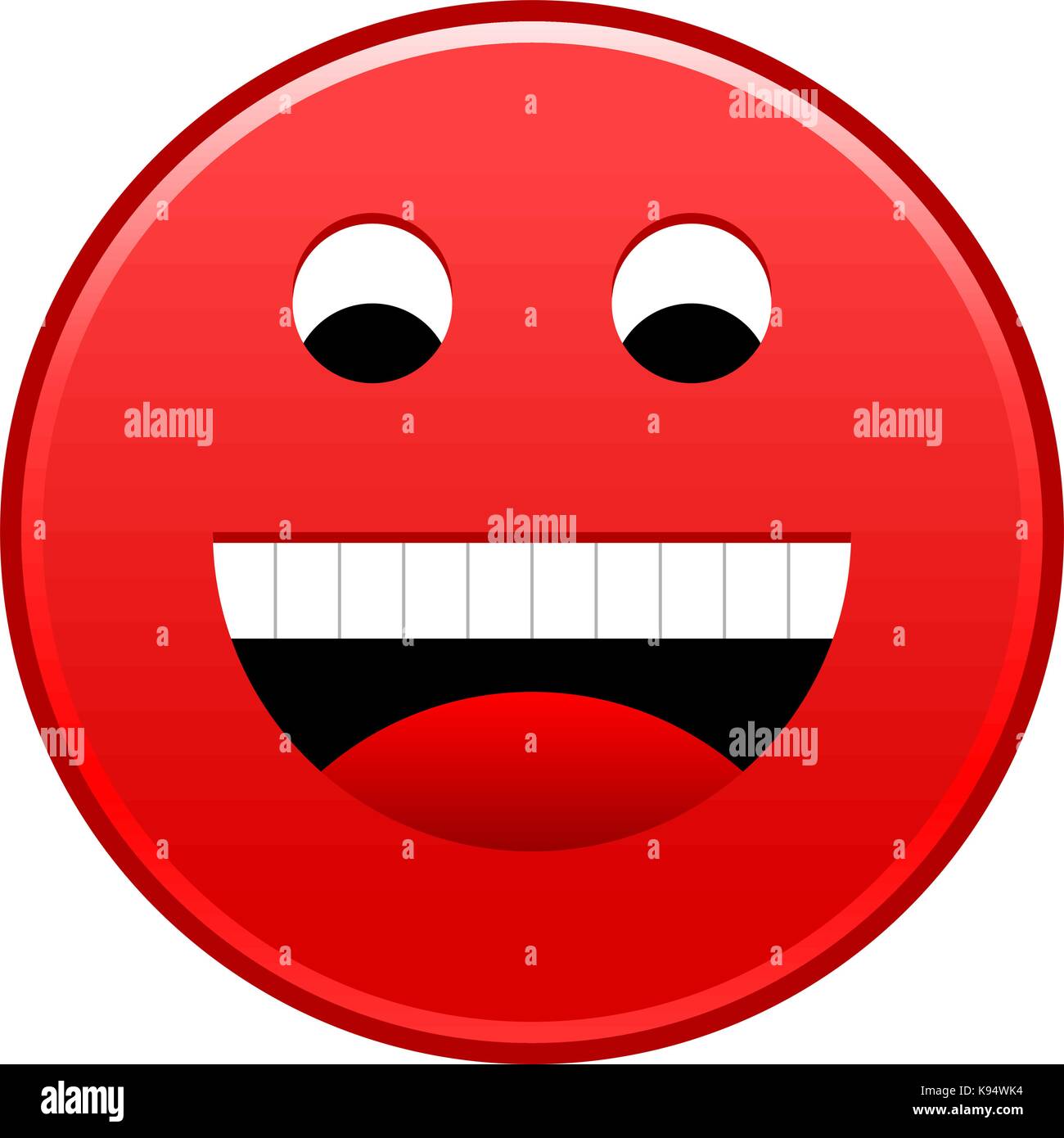 Red smiling face cheerful smiley happy emoticon. Quick and easy