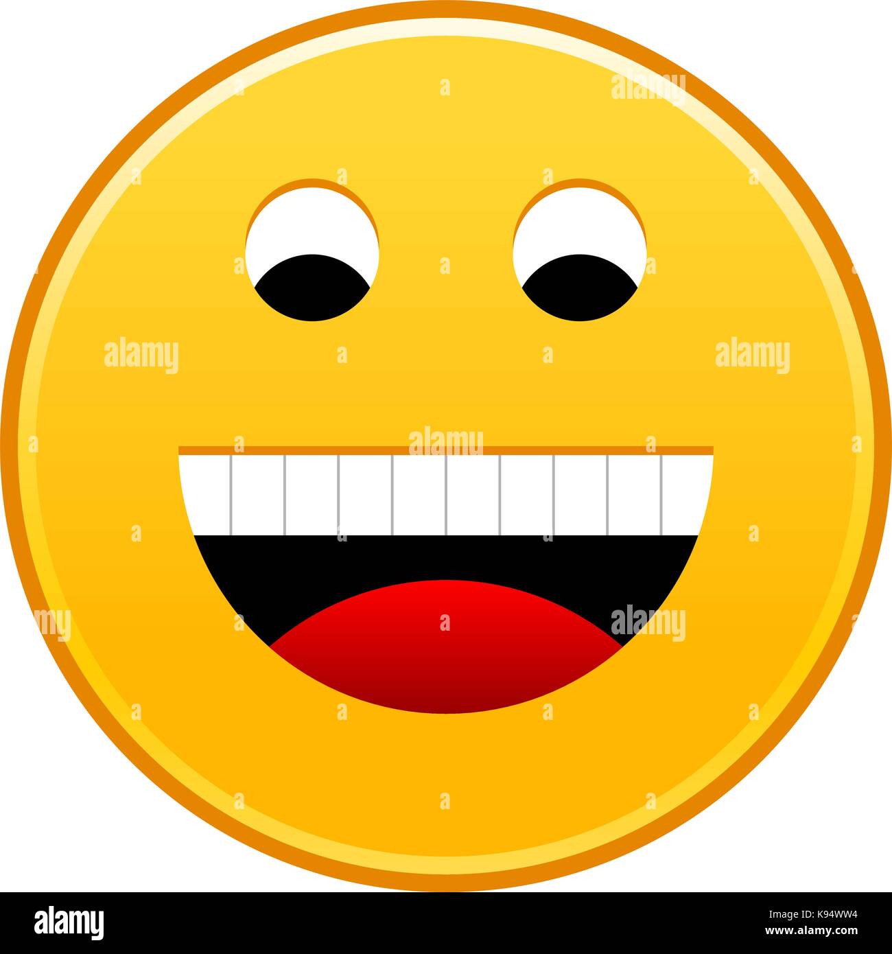 Yellow smiling face cheerful smiley happy emoticon. Quick and easy recolorable shape isolated from background. Vector illustration a graphic element Stock Vector