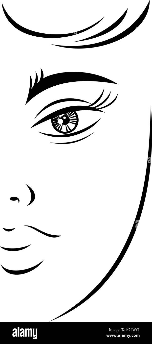 Premium Vector  Sketch of a female abstract face drawing of a female face  in a minimalist line style