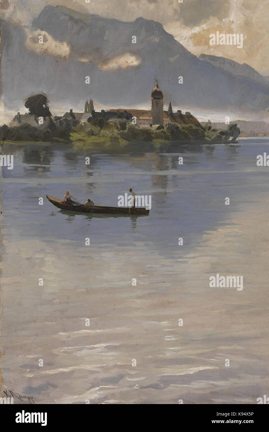Karl Raupp's 'Kahnfahrt auf dem Chiemsee' captures a scenic boat trip ...
