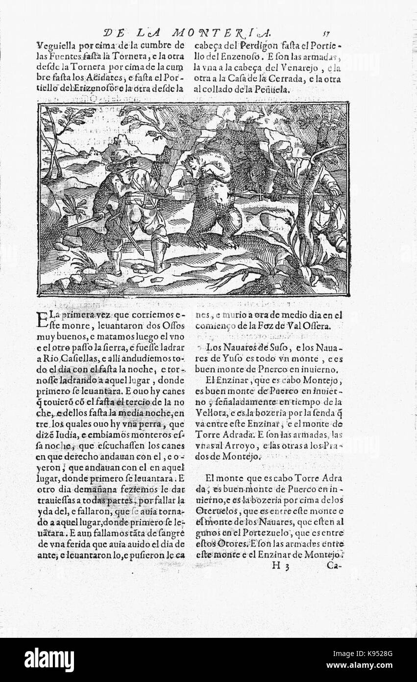 Libro de la monteria fol 57, recto Stock Photo