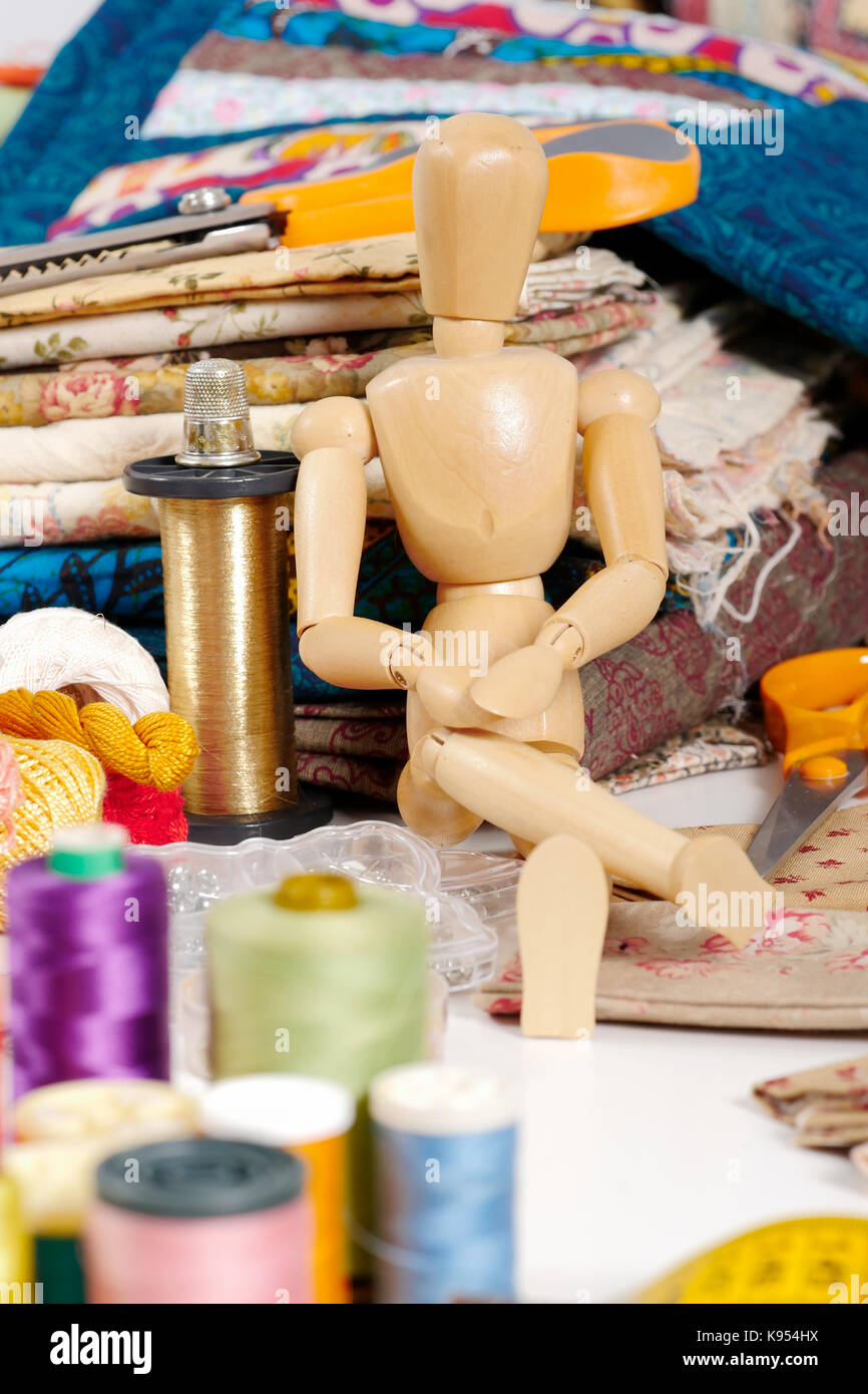 many accessories for patchwork Stock Photo Alamy