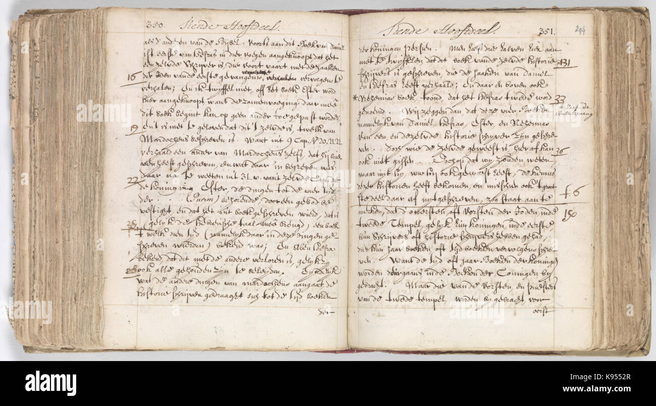 Korte verhandeling van God, de mensch, en deszelvs welstand   KB 75 G15   folios 293v (left) and 294r (right) Stock Photo