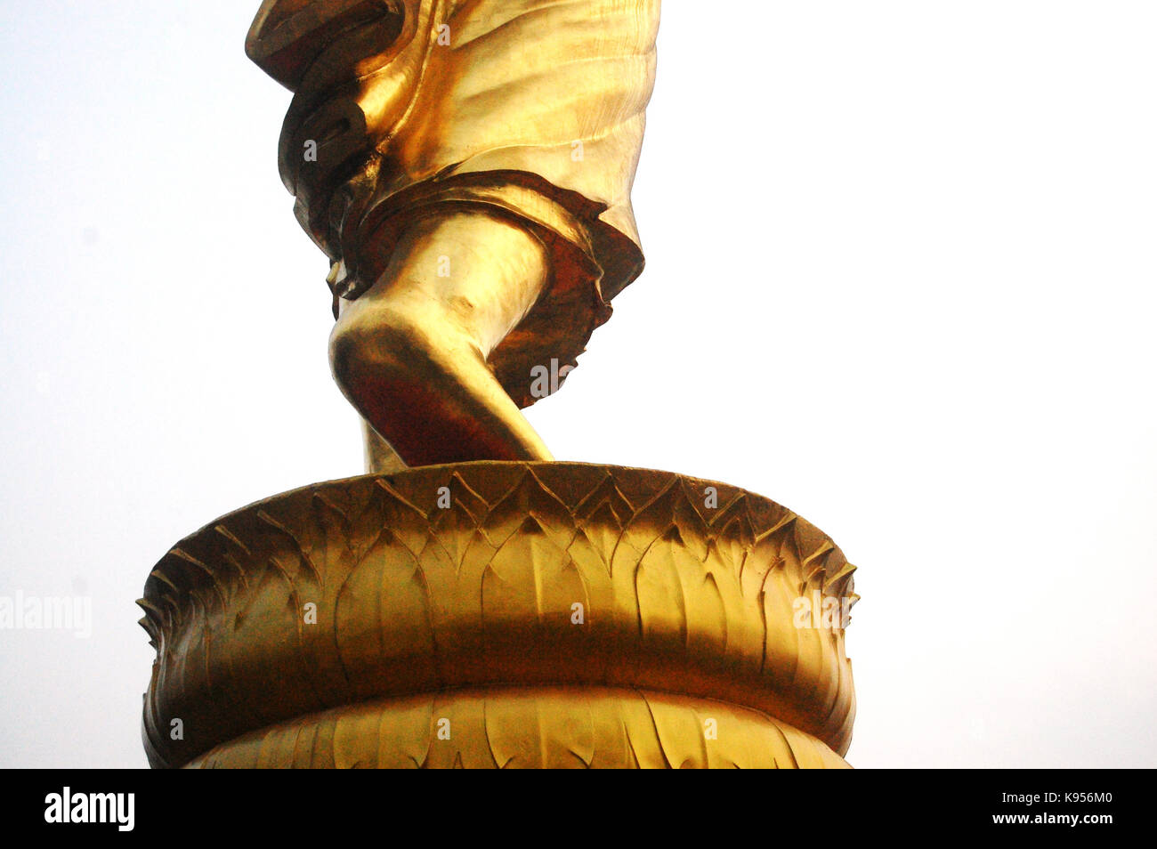 Golden buddha statue of Wat Phra That Khao Noi temple for people visit ...
