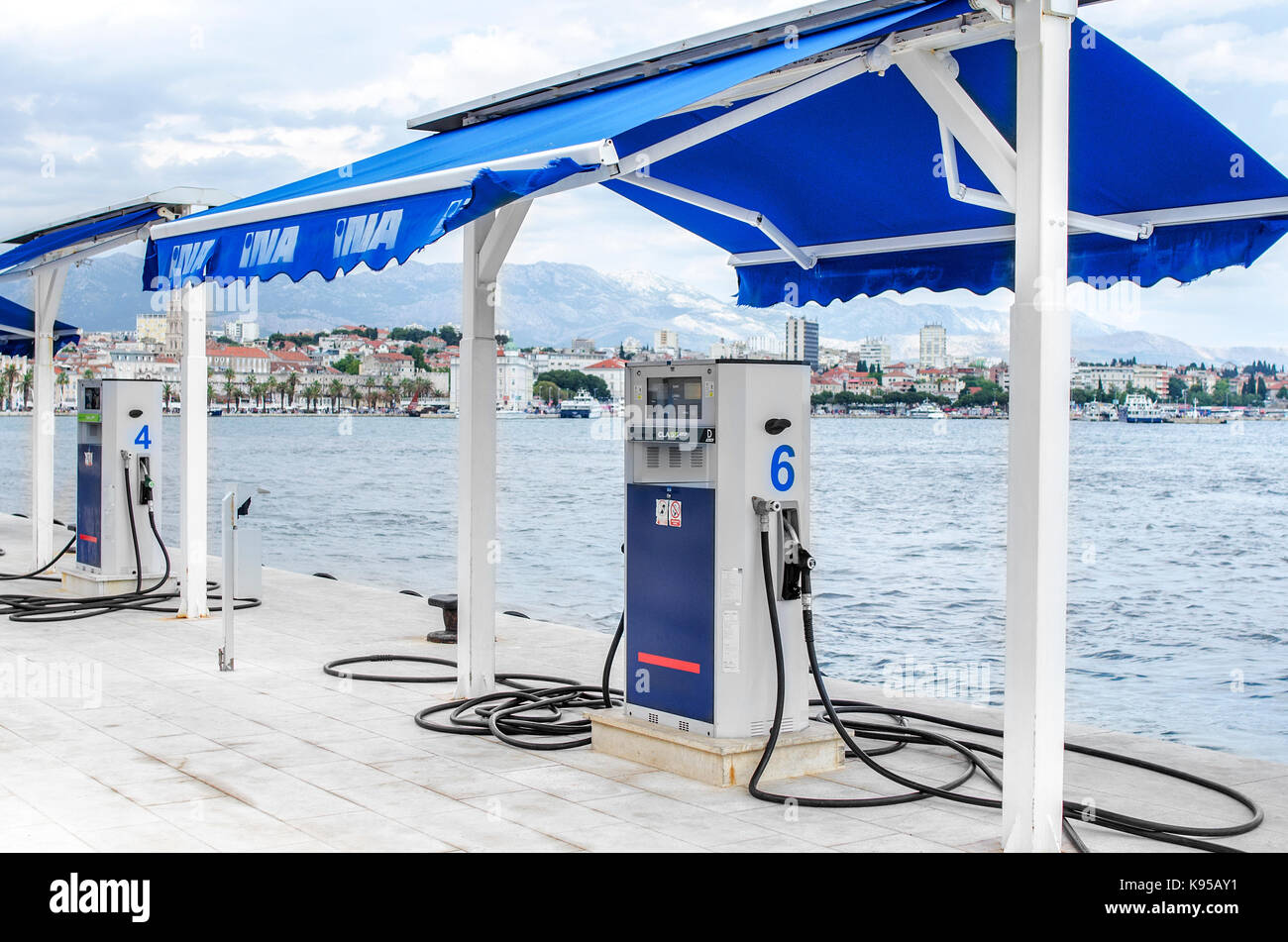 Refueling for boats in the port Stock Photo 160543573 Alamy