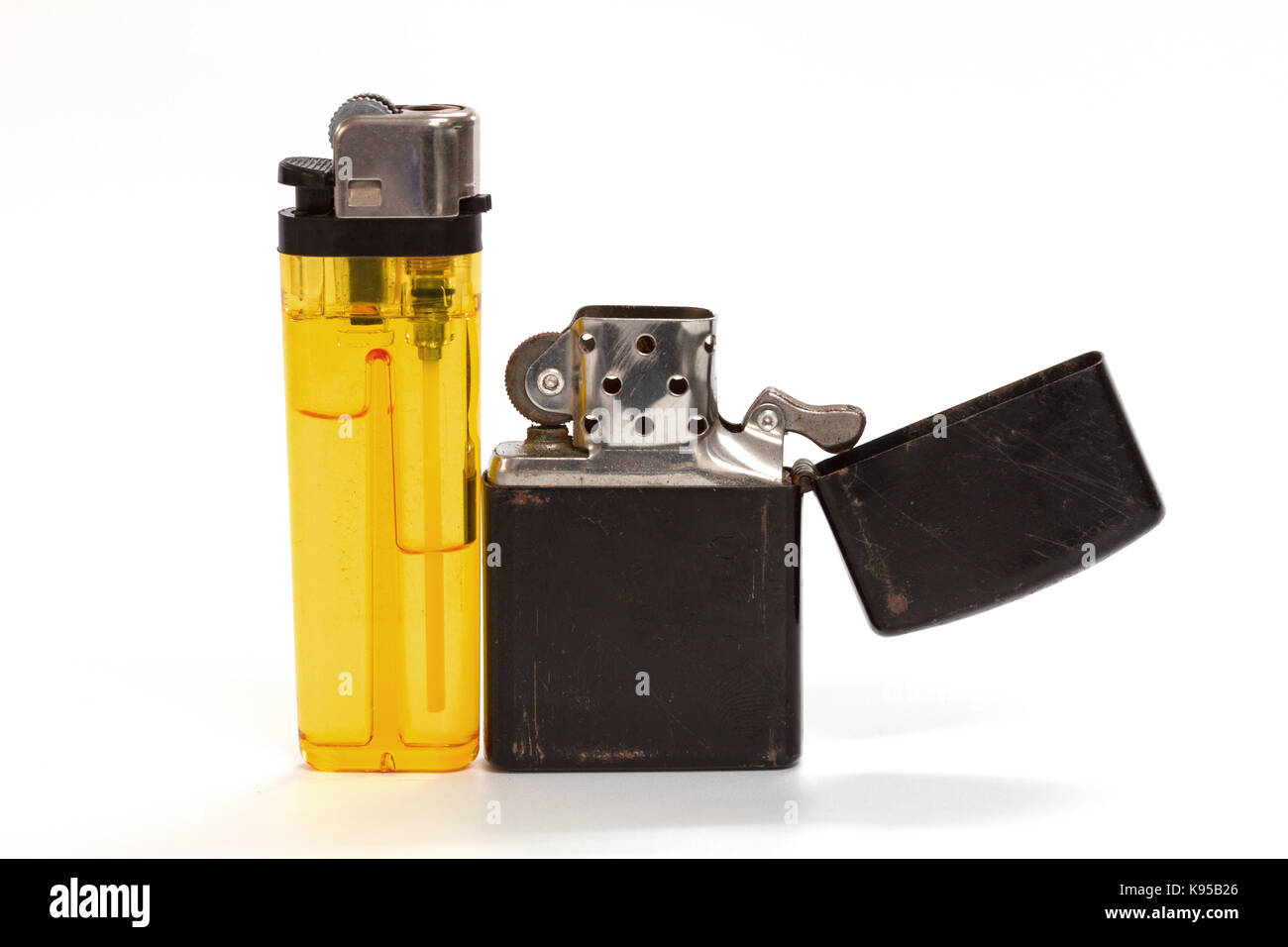 Old Cigarette lighter isolated on white background closeup Stock Photo Alamy