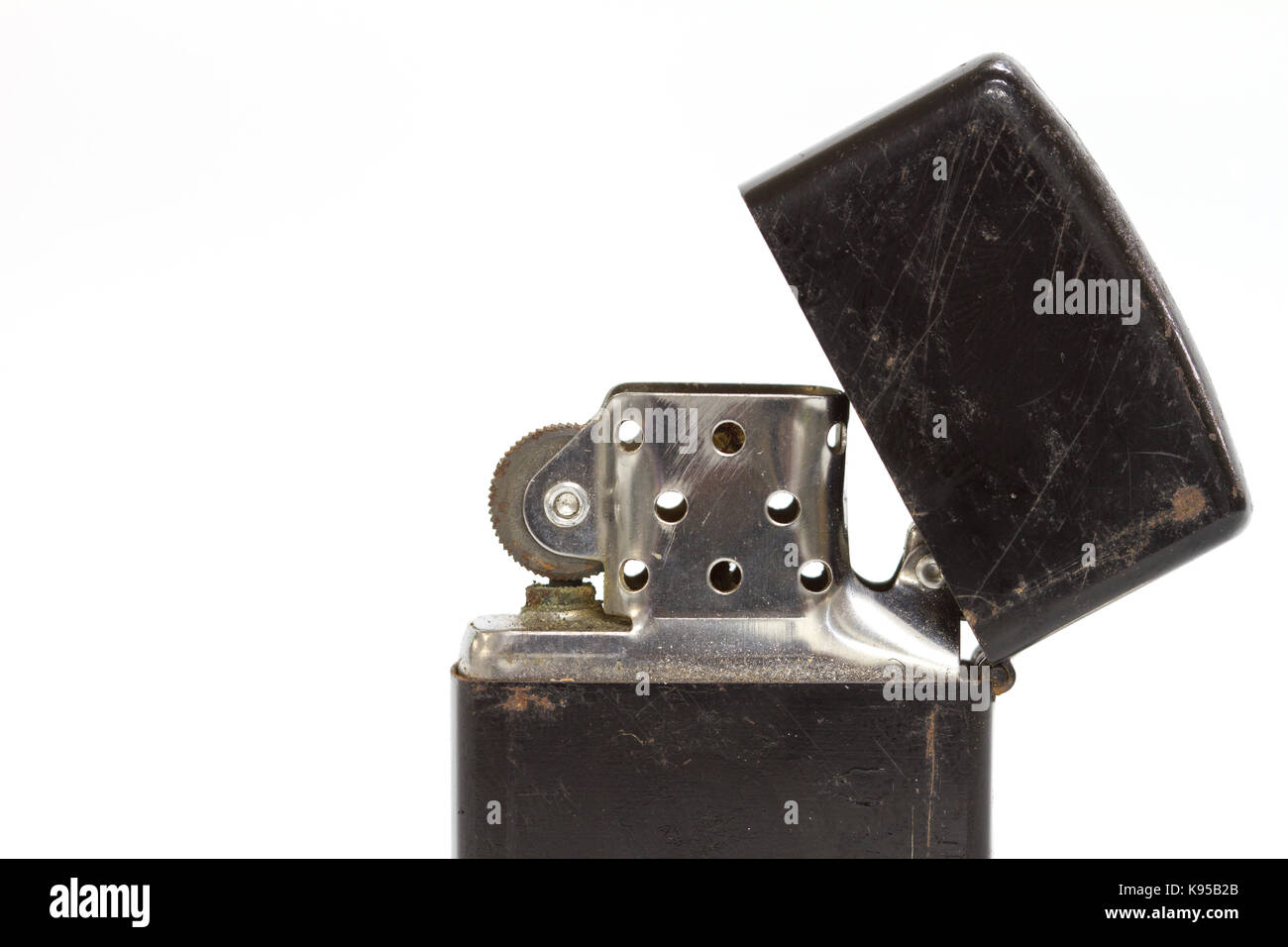 Old Cigarette lighter isolated on white background closeup Stock Photo Alamy
