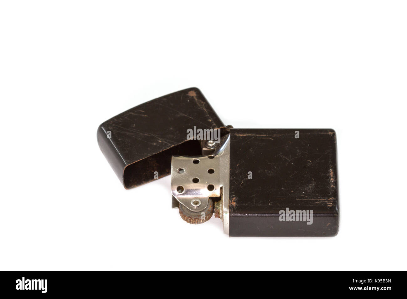 Old Cigarette lighter isolated on white background closeup Stock Photo Alamy