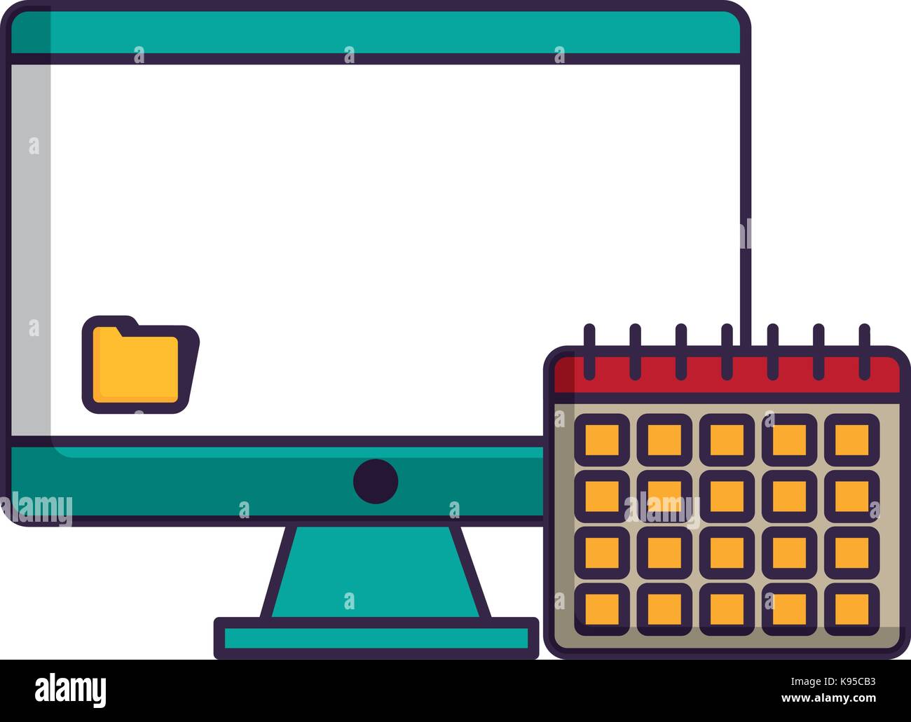 computer and calendar icon Stock Vector Image & Art - Alamy
