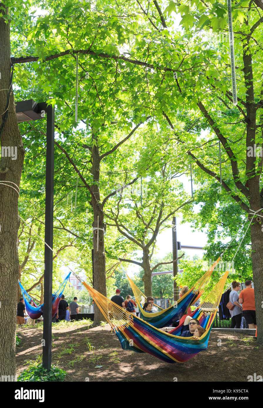 Hammock Grove at Spruce Harbor Park, Penns Landing, Philadelphia, USA Stock Photo