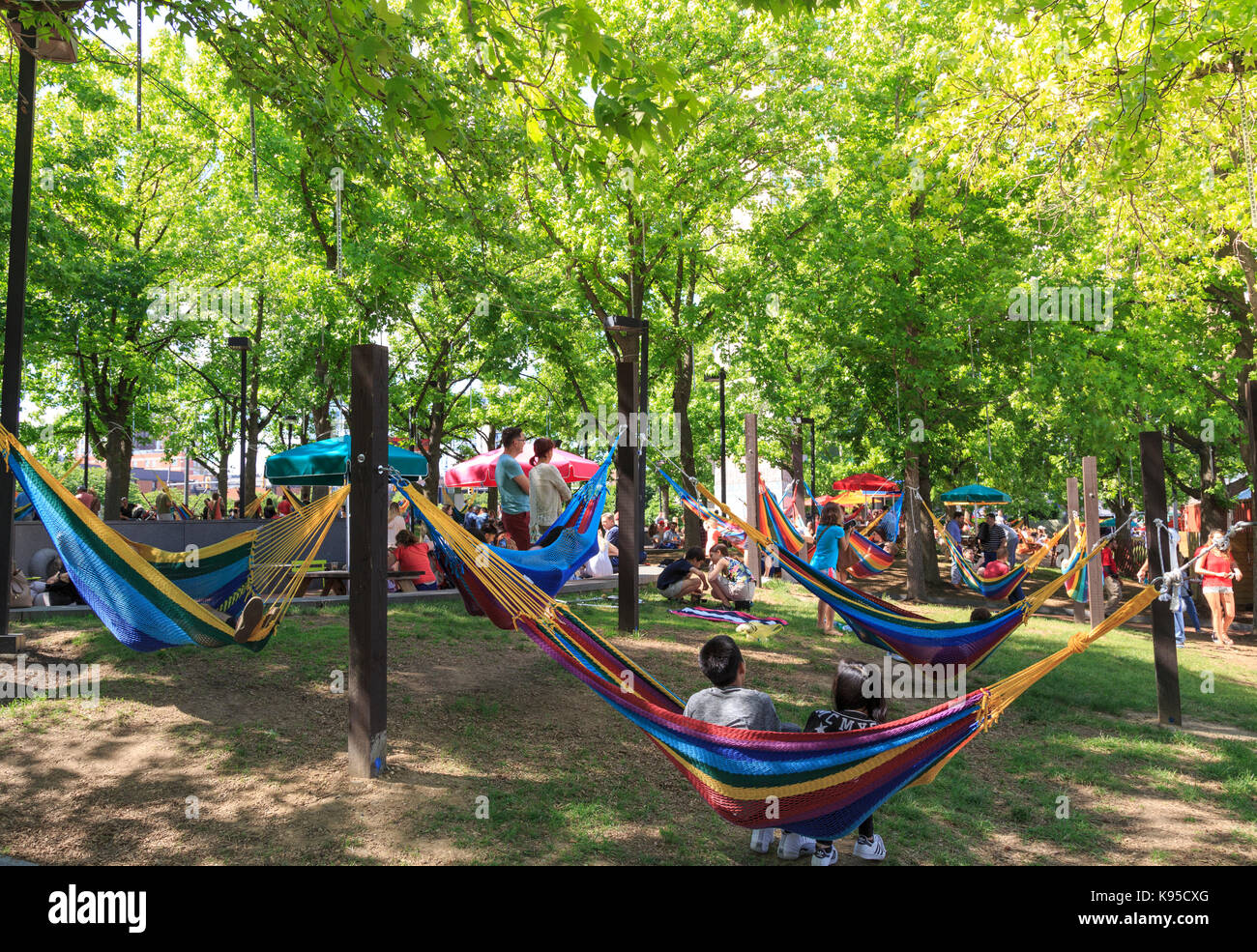 Hammock Grove at Spruce Harbor Park, Penns Landing, Philadelphia, USA