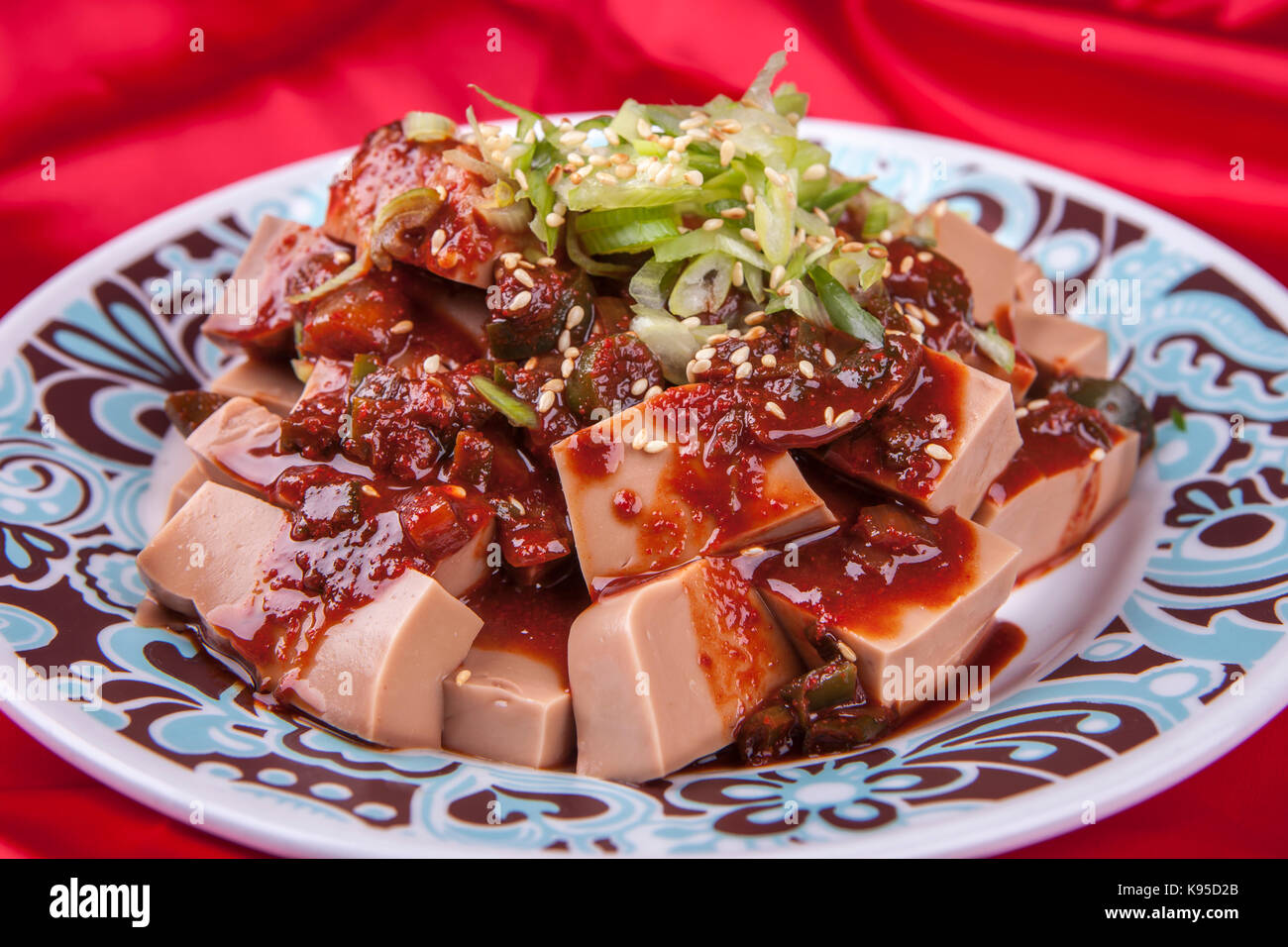 A close up image of a Korean side dish called Dotorimuk made from
