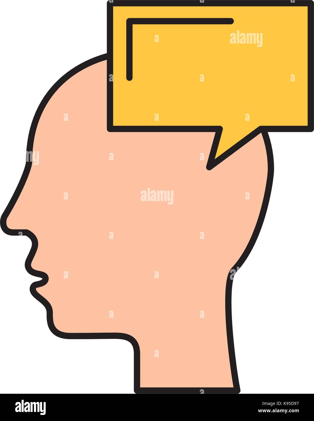 silhouette head human speech bubble communication Stock Vector Image ...