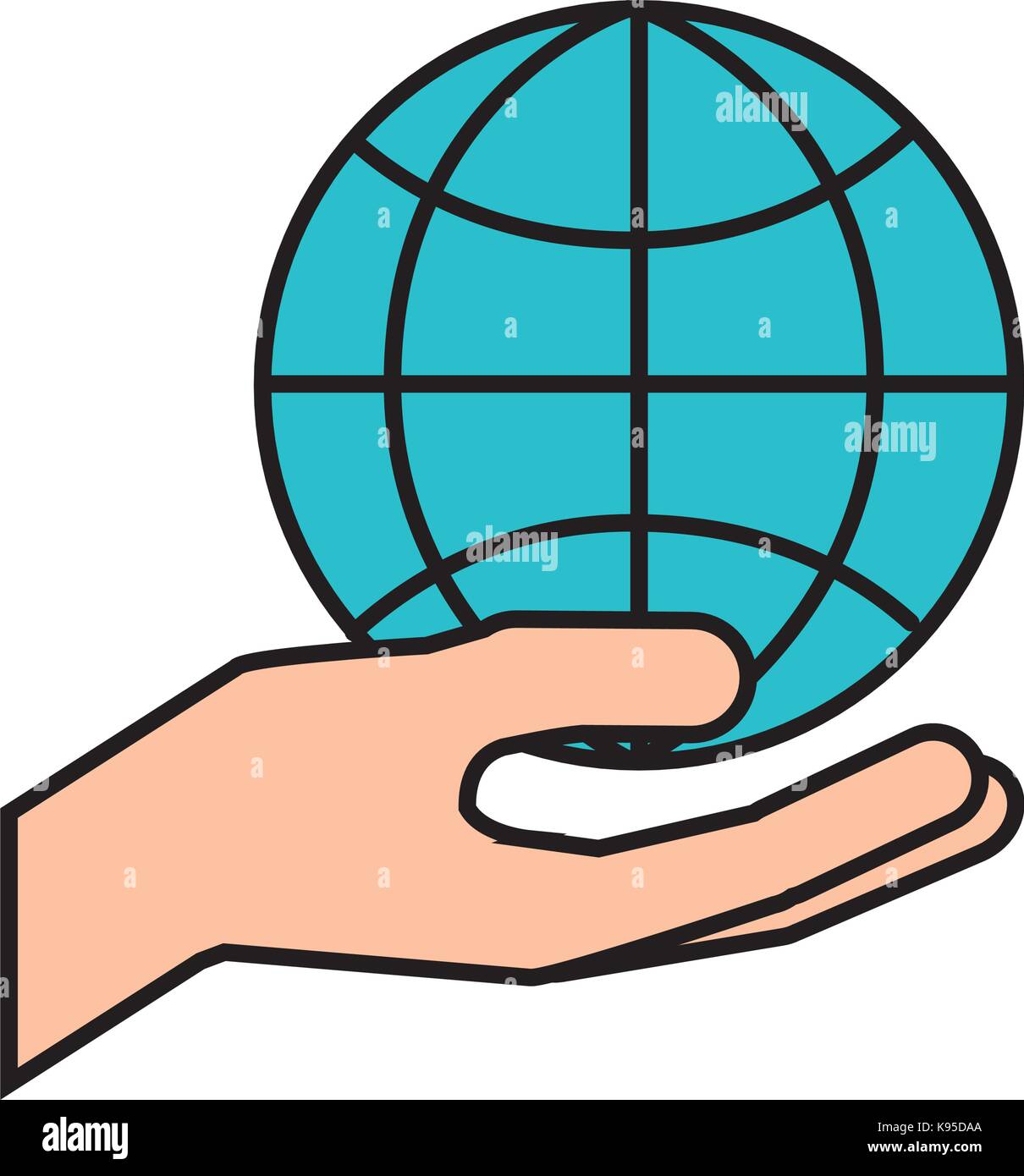 hand holding globe world commerce financial Stock Vector Image & Art ...
