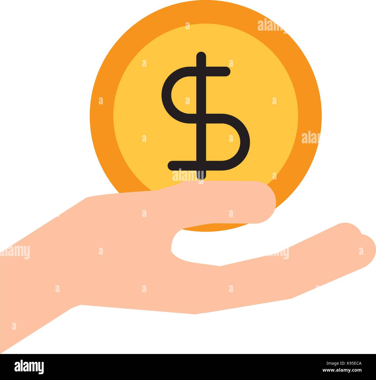 hand holding dollar money cash safety business Stock Vector Image & Art ...
