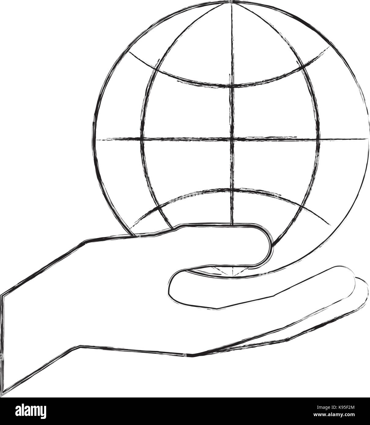hand holding globe world commerce financial Stock Vector Image & Art ...