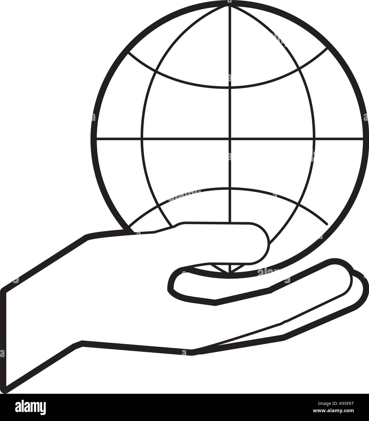 hand holding globe world commerce financial Stock Vector Image & Art ...