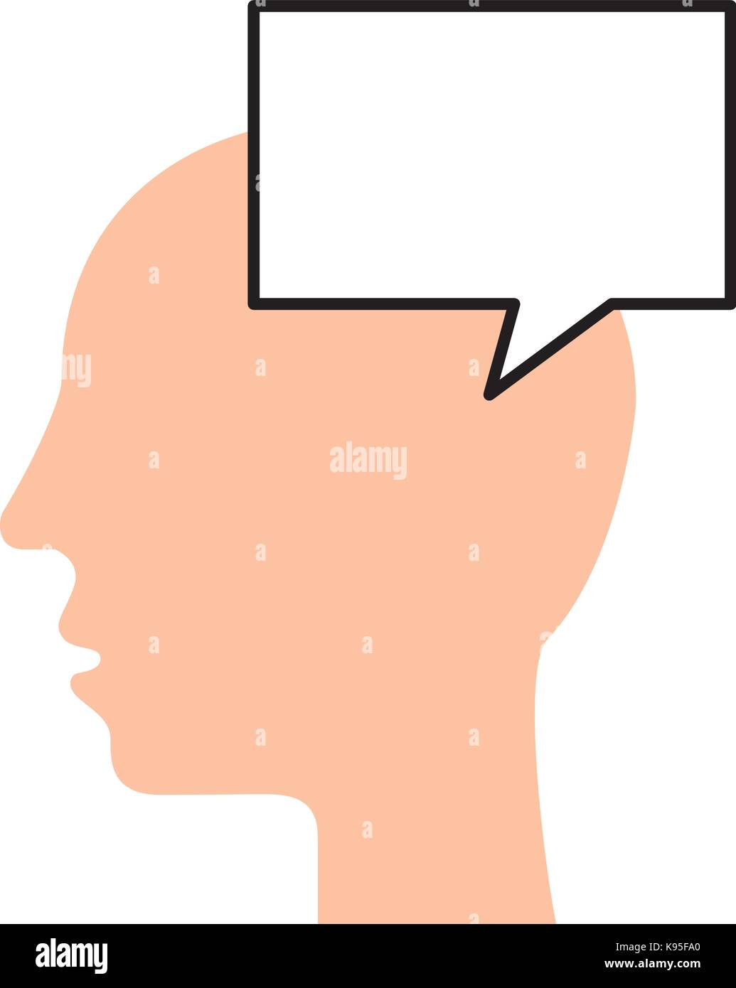 silhouette head human speech bubble communication Stock Vector Image ...