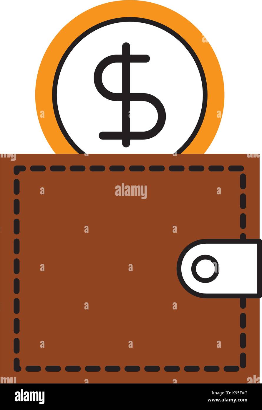 business wallet and money dollar currency Stock Vector Image & Art - Alamy