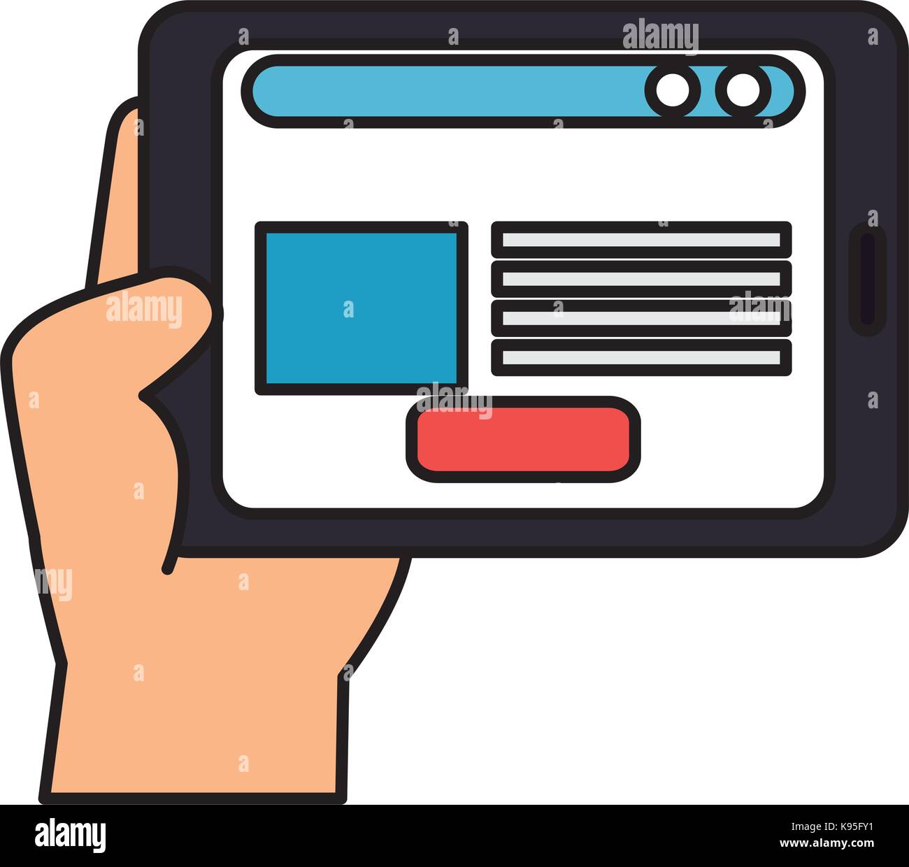 Ipad hand template Stock Vector Images - Alamy