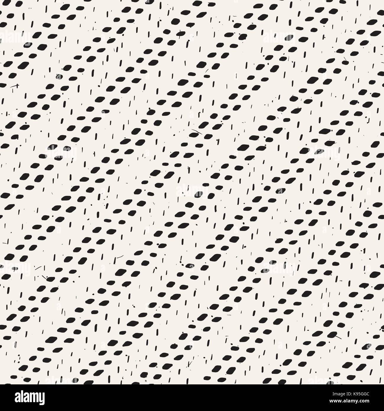 Seamless pattern with hand drawn brush strokes. Ink doodle grunge ...
