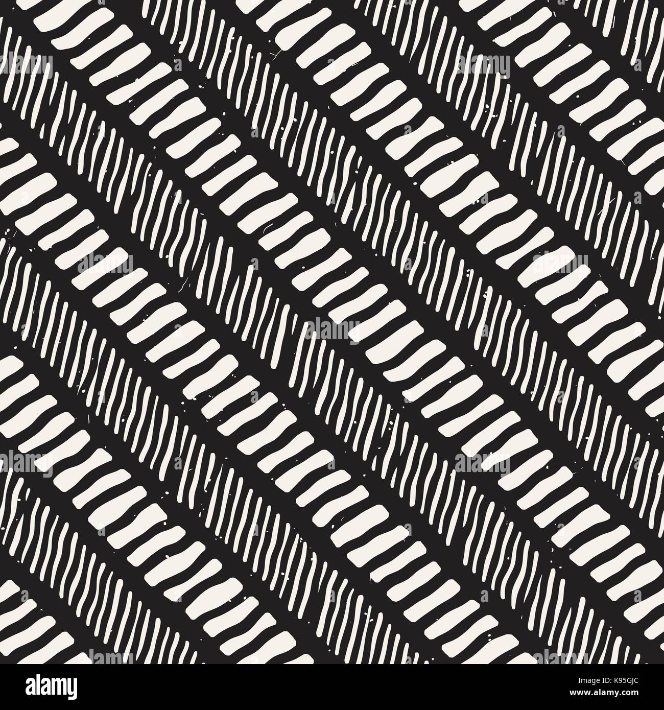 Seamless pattern with hand drawn brush strokes. Ink doodle grunge ...