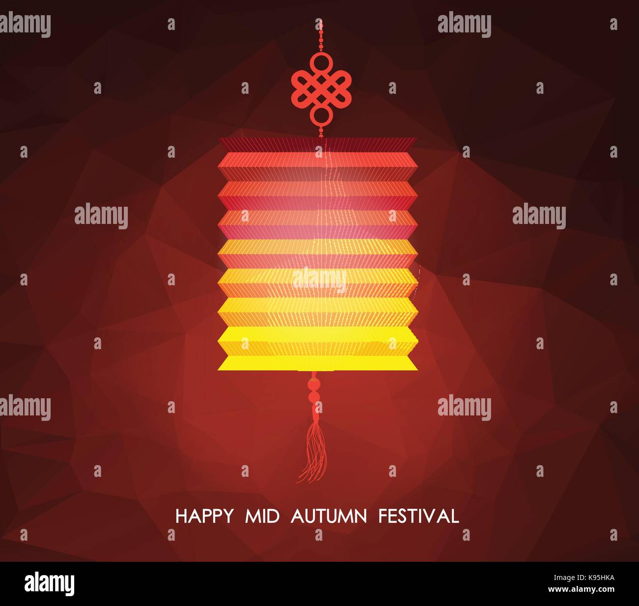 Chinese mid autumn festival polygonal background. Lotus lantern Stock ...