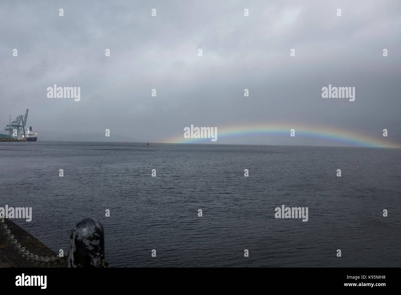 Rainbow on River Clyde in Greenock Stock Photo - Alamy