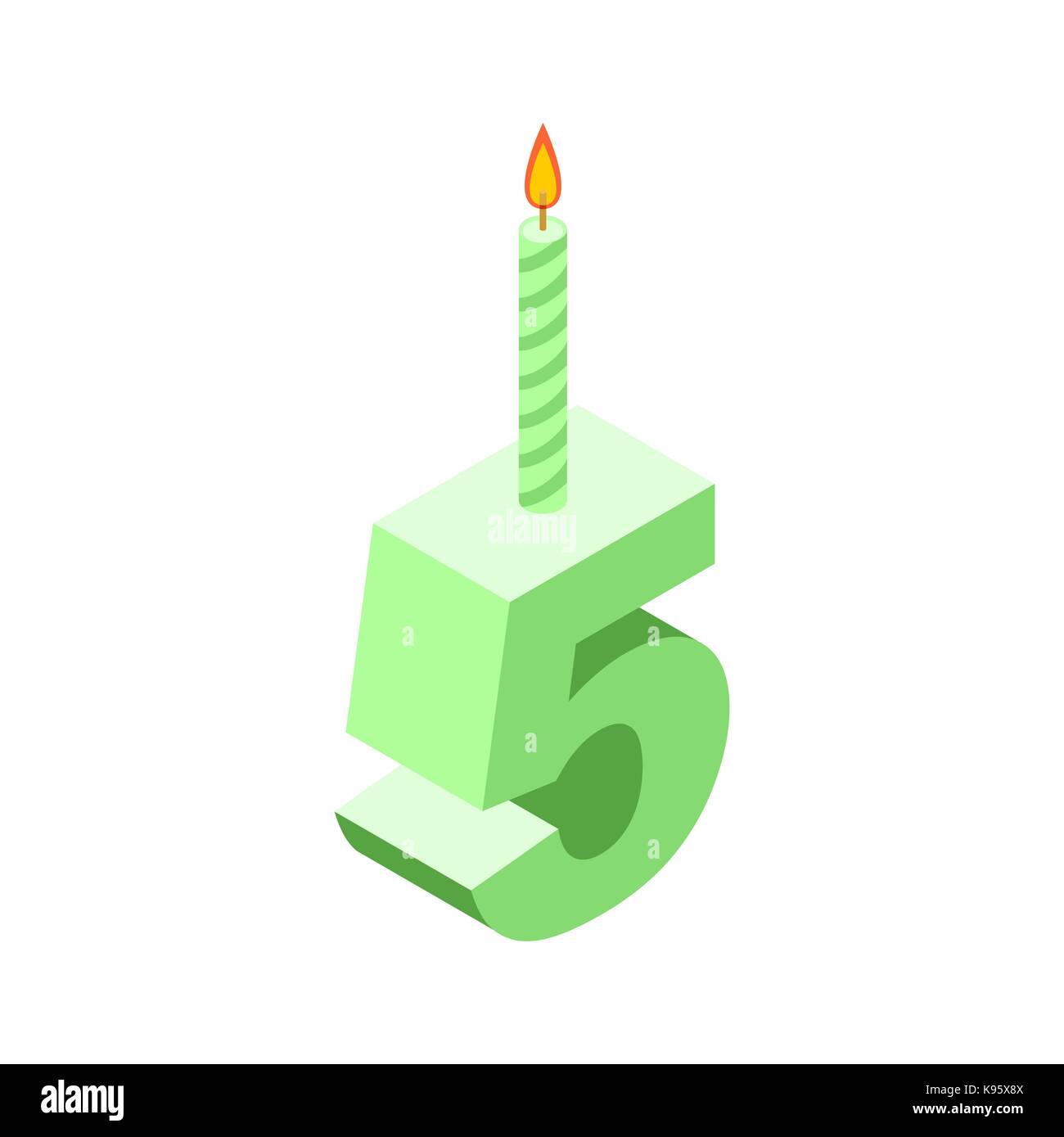 5 Number And Candles For Birthday Five Figure For Holiday