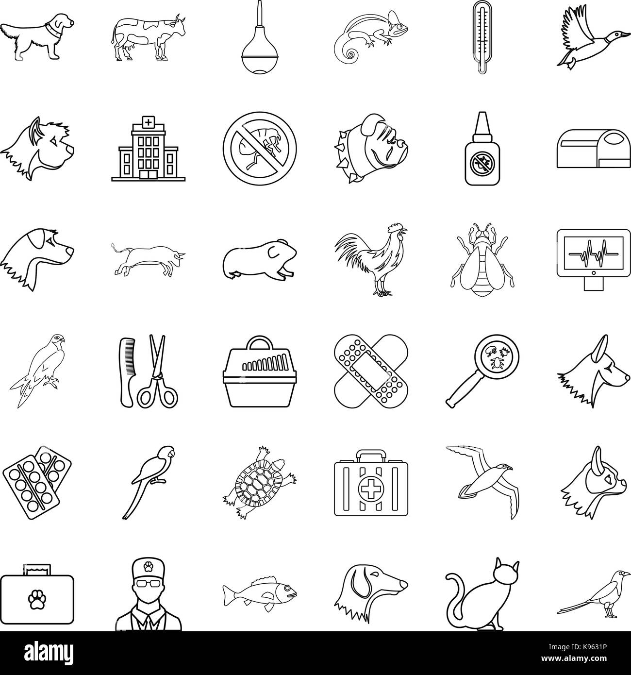 Hospital icons set, outline style Stock Vector Image & Art - Alamy