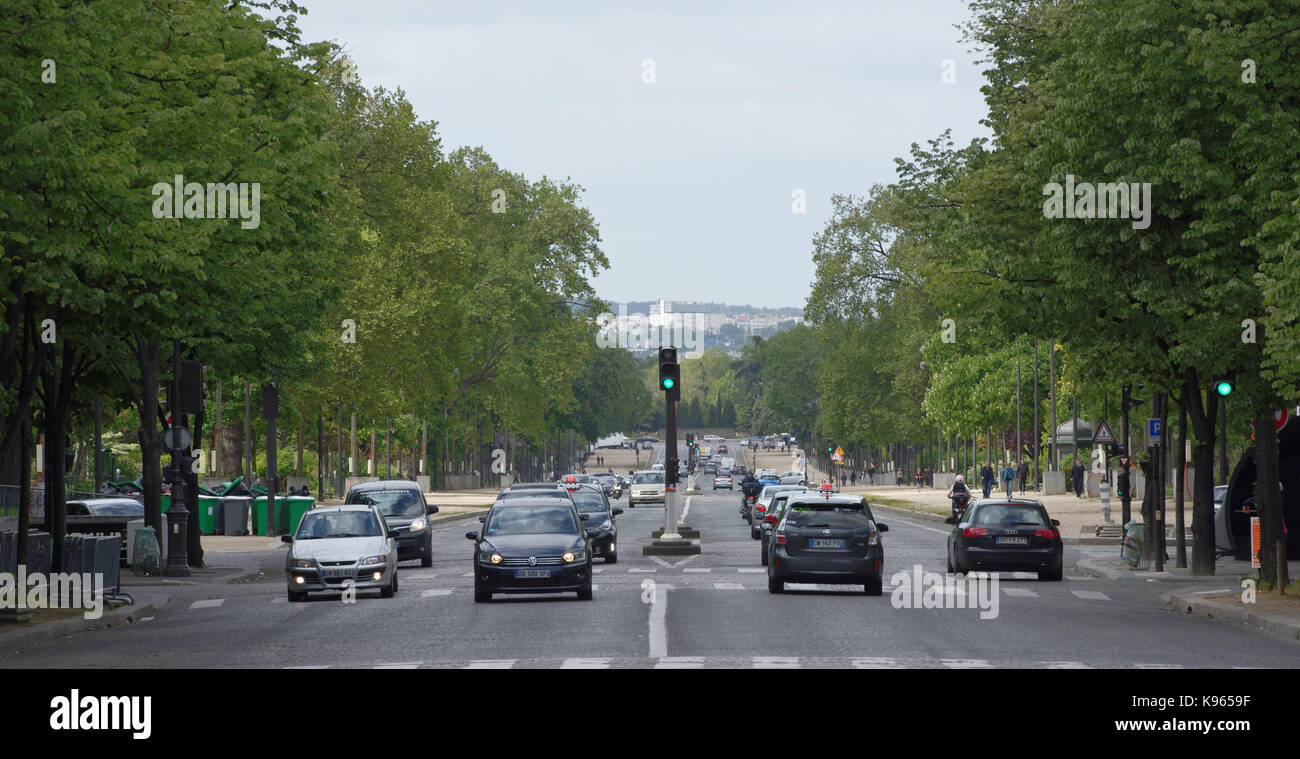 Paris; France May 01; 2017 View of the Avenue Foch. On the avenue
