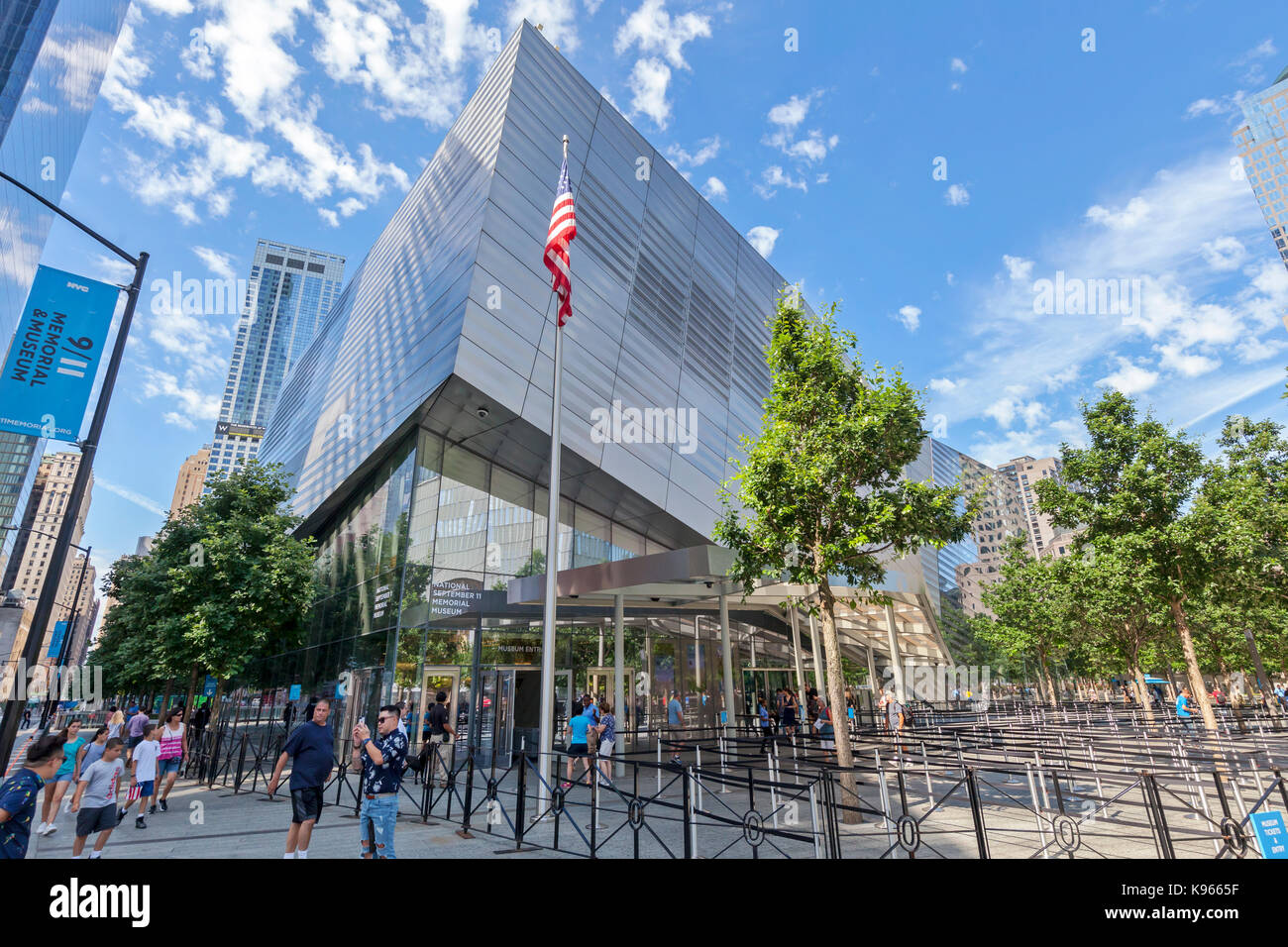 The National September 11 Memorial Museum near the Freedom Tower, Manhattan, New York. Stock Photo