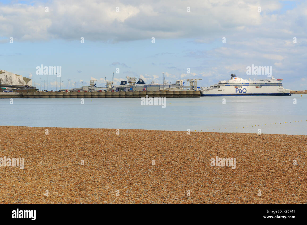 Ferry Port of Dover showing the P&O Ferry Spirt Of France in port, with