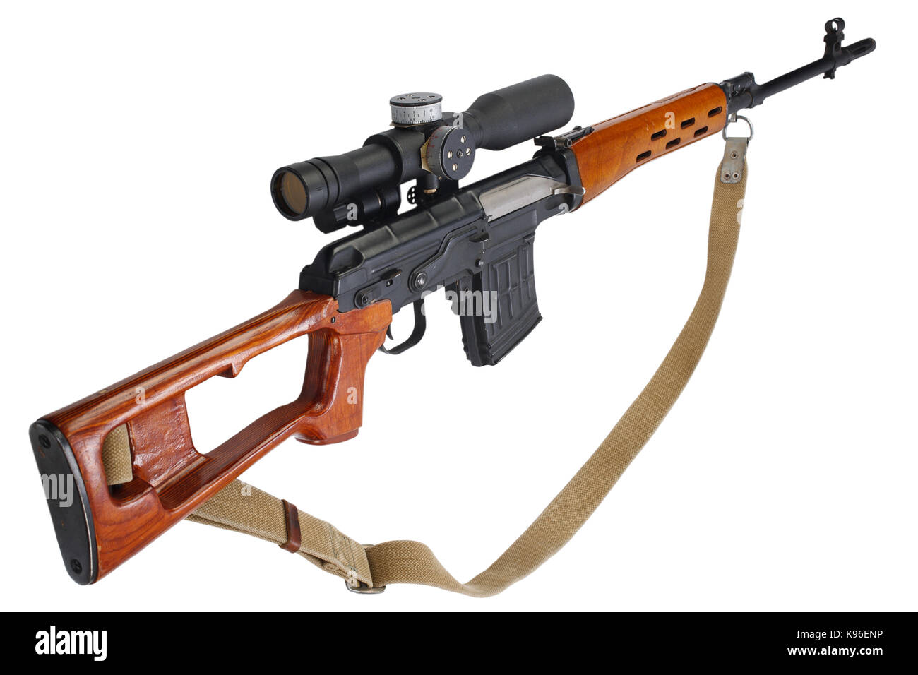 SVD sniper rifle isolated Stock Photo