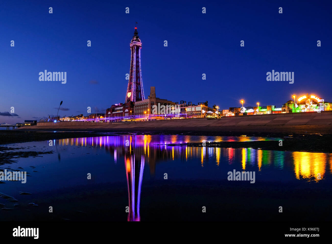 Blackpool tower at night hi-res stock photography and images - Alamy