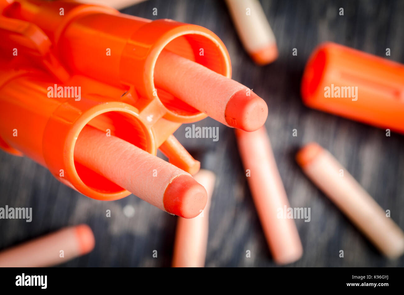 Nerf Dart Gun and Foam Bullets Stock Photo