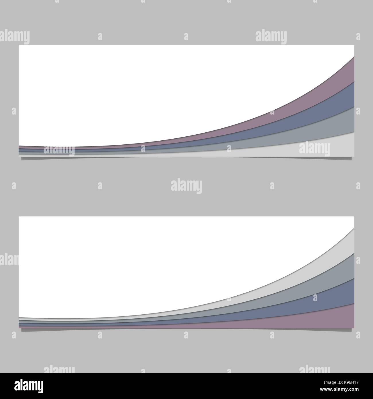 Abstract Banner Template From Curved Stripe Layers Vector