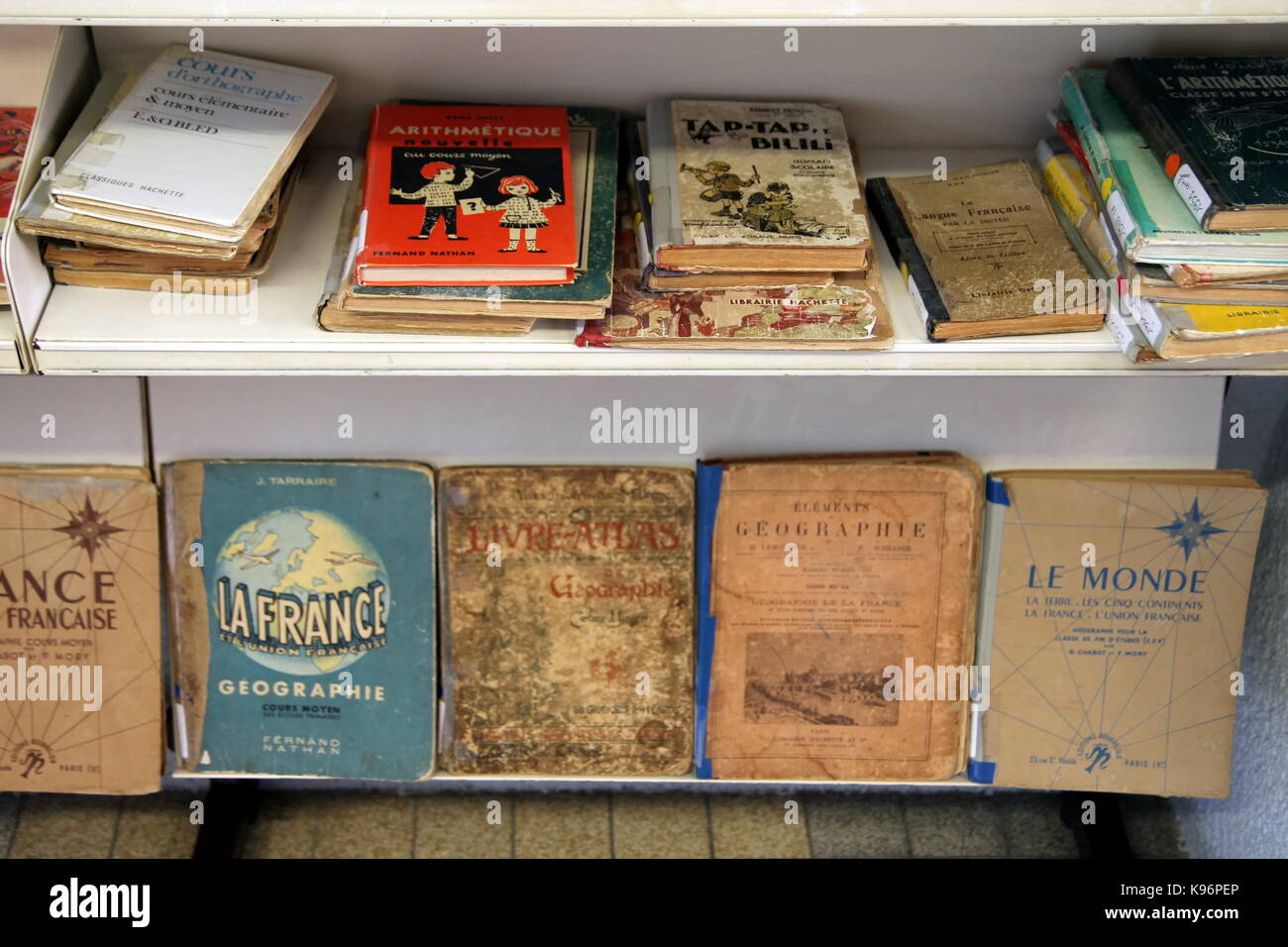 display-of-very-old-antique-french-children-s-school-books-including