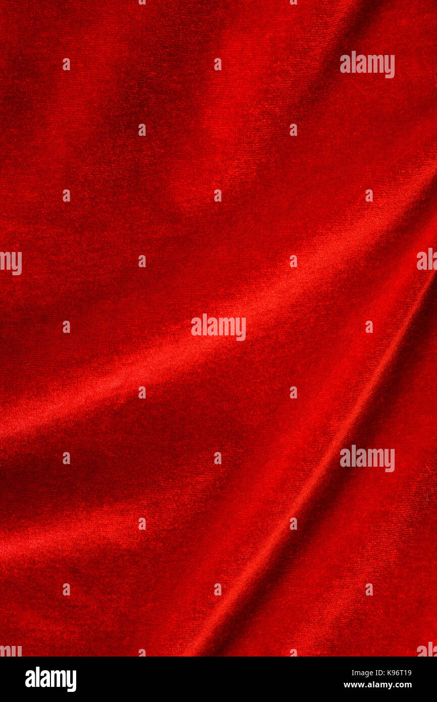 Red silk velvet close up. Texture and background Stock Photo