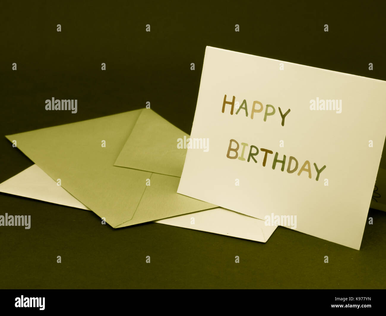 Message Card for Your Family and Friends; Happy Birthday Stock Photo
