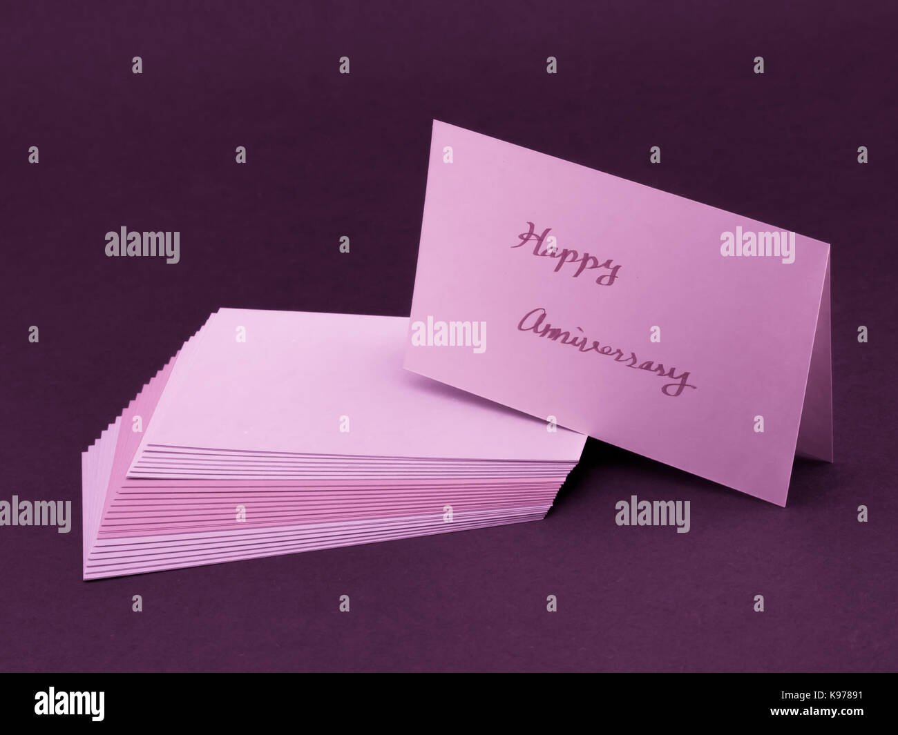 Message Card for Your Family and Friends; Happy Anniversary Stock Photo