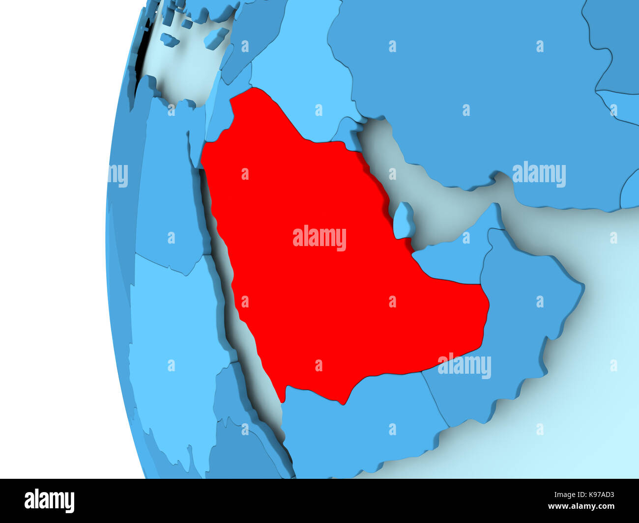 Saudi arabia map 3d blue and red hi-res stock photography and images ...