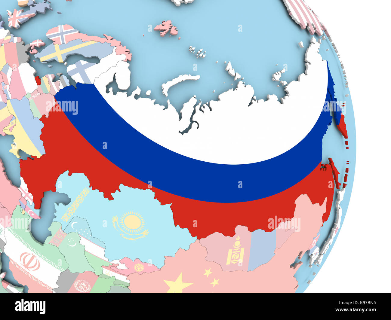 Mexico with embedded flag on globe. 3D illustration Stock Photo - Alamy