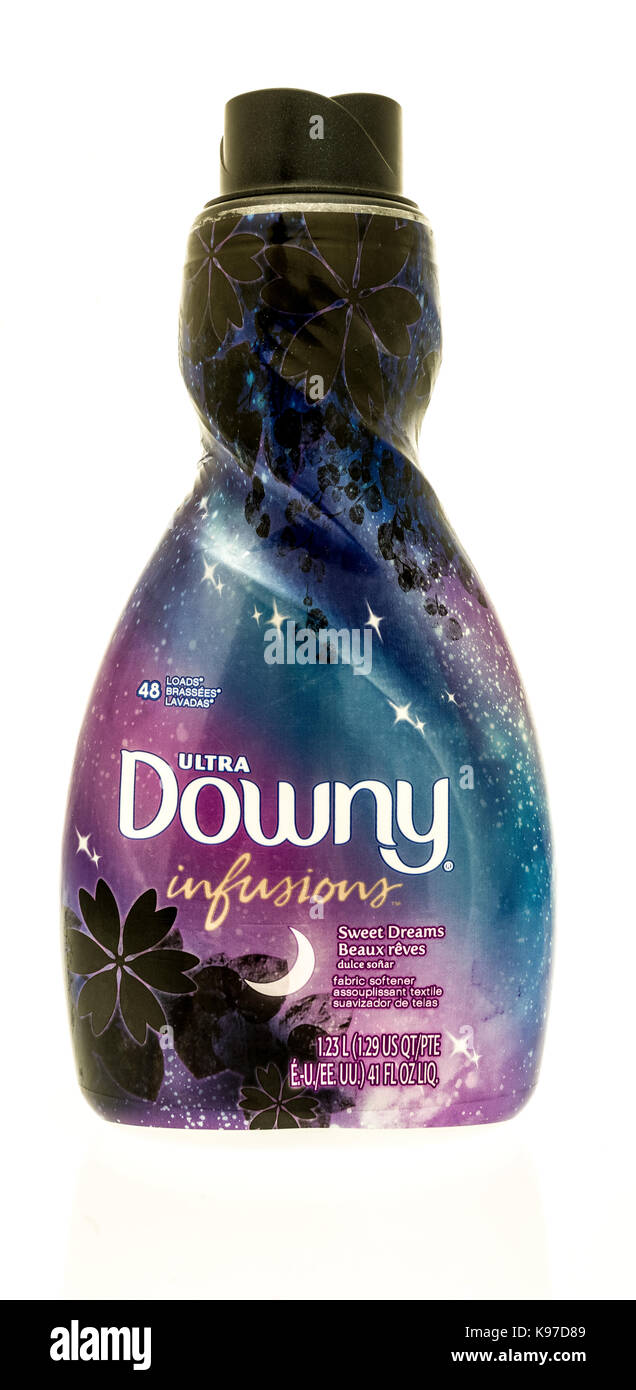 Winneconne, WI - 20 September 2017:  A bottle of Ultra Downy Infusions on an isolated background. Stock Photo
