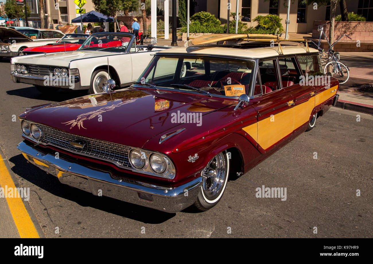 Customized 1963 Ford Country Squire station wagon Stock Photo