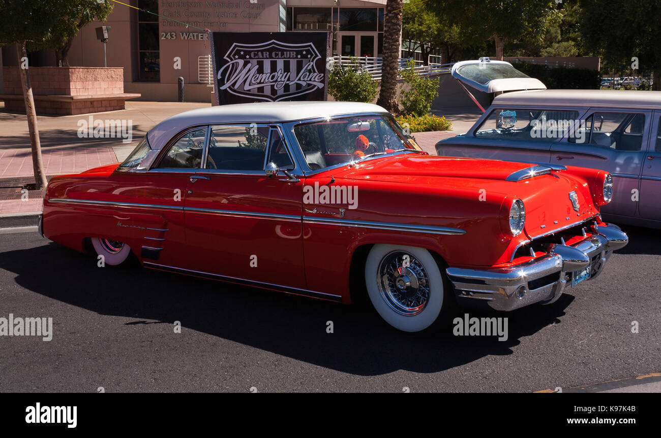 Vintage 1953 Mercury Monterey two toned red and white Stock Photo